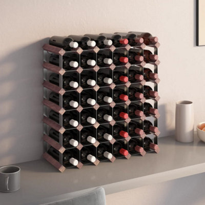 Berkfield Wine Rack For 42 Bottles Brown Solid Wood Pine - image 1