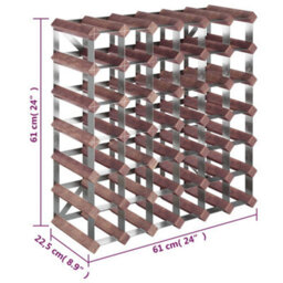 Berkfield Wine Rack For 42 Bottles Brown Solid Wood Pine - thumbnail 8