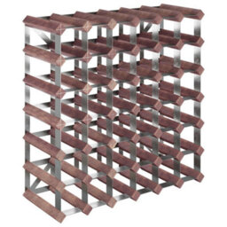 Berkfield Wine Rack For 42 Bottles Brown Solid Wood Pine - thumbnail 2