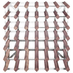 Berkfield Wine Rack For 42 Bottles Brown Solid Wood Pine - thumbnail 4