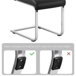 Yaheetech Set Of 2 Black Faux Leather Dining Chairs With Metal Legs For Kitchen Dining Room - thumbnail 9