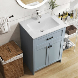 Gainoom 600mm Bathroom Grey Vanity Bathroom Floor Vanity Cabinet W/2 Doors - thumbnail 6