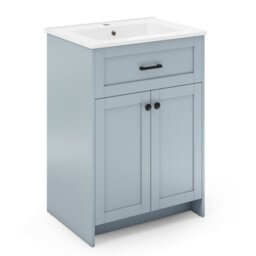 Gainoom 600mm Bathroom Grey Vanity Bathroom Floor Vanity Cabinet W/2 Doors
