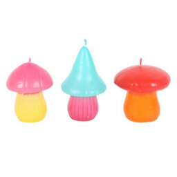 Something Different Funky Fungi Mushroom Candles (Pack Of 3) Multicoloured (One Size)