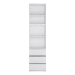 Furniture To Go Fribo Tall Narrow 3 Drawer Bookcase In White - thumbnail 2
