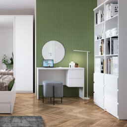 Furniture To Go Fribo Tall Narrow 3 Drawer Bookcase In White - thumbnail 4