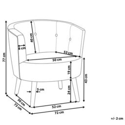 Beliani Armchair Odenzen Fabric Off-White - thumbnail 3