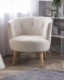 Beliani Armchair Odenzen Fabric Off-White - thumbnail 2