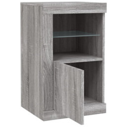 Berkfield Side Cabinets With Led Lights 2 Pcs Grey Sonoma Engineered Wood - thumbnail 7