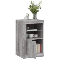 Berkfield Side Cabinets With Led Lights 2 Pcs Grey Sonoma Engineered Wood - thumbnail 4