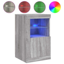 Berkfield Side Cabinets With Led Lights 2 Pcs Grey Sonoma Engineered Wood - thumbnail 5