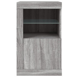 Berkfield Side Cabinets With Led Lights 2 Pcs Grey Sonoma Engineered Wood - thumbnail 8