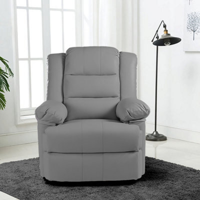 Luxury Life Furniture Kensington Leather Latch Recliner Armchair -Grey - image 1