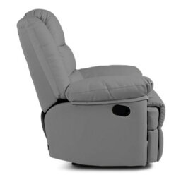 Luxury Life Furniture Kensington Leather Latch Recliner Armchair -Grey - thumbnail 6
