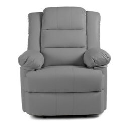 Luxury Life Furniture Kensington Leather Latch Recliner Armchair -Grey - thumbnail 7
