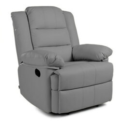 Luxury Life Furniture Kensington Leather Latch Recliner Armchair -Grey - thumbnail 3