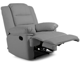 Luxury Life Furniture Kensington Leather Latch Recliner Armchair -Grey - thumbnail 4