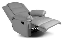 Luxury Life Furniture Kensington Leather Latch Recliner Armchair -Grey - thumbnail 5
