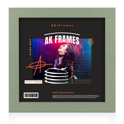 "12X12""  Green Modern Vinyl Record Frame For 12 Inch Lp Album Covers - Elegant Wall Display - Ak Frames" - image 1