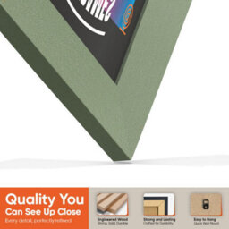 "12X12""  Green Modern Vinyl Record Frame For 12 Inch Lp Album Covers - Elegant Wall Display - Ak Frames" - thumbnail 3