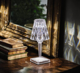 Rechargeable Diamond Touch Control Lamp - Usb Charging Dimmable Light For Dining Or Side Table - Measures 26 X 8 X 8Cm - thumbnail 3