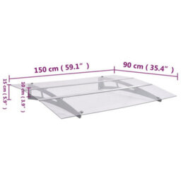 Walplus Door Canopy Silver And Transparent 150X90 Cm Pet - thumbnail 6