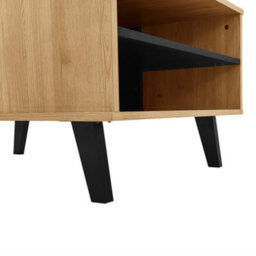 Abrihome 100X60X45Cm Wood & Black Coffee Table - Living Room Center Table With Drawers, Side Storage, Versatile Function & Unique Design - thumbnail 6