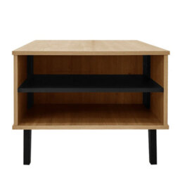 Abrihome 100X60X45Cm Wood & Black Coffee Table - Living Room Center Table With Drawers, Side Storage, Versatile Function & Unique Design - thumbnail 5