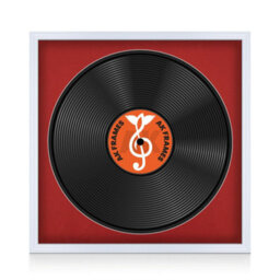 "16X16"" White Classic Vinyl Record Frame With Crimson Mount For 12 Inch Lp Disc - Ak Frames" - thumbnail 1