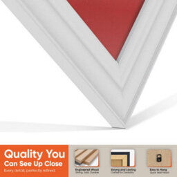 "16X16"" White Classic Vinyl Record Frame With Crimson Mount For 12 Inch Lp Disc - Ak Frames" - thumbnail 3