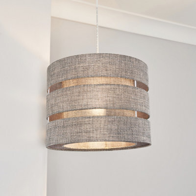 Inlight Ponte Blue Metallic Effect Contemporary Trio Cylinder Light Shade (D)33Cm - image 1