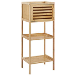 Beliani Shelving Unit Beckley Bamboo Wood Light Brown - thumbnail 1