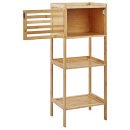 Beliani Shelving Unit Beckley Bamboo Wood Light Brown - thumbnail 4