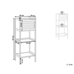 Beliani Shelving Unit Beckley Bamboo Wood Light Brown - thumbnail 3