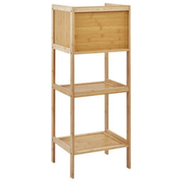 Beliani Shelving Unit Beckley Bamboo Wood Light Brown - thumbnail 6