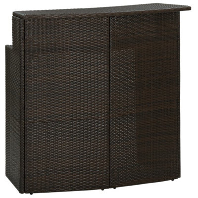 Berkfield Garden Bar Table Brown 120X55X110 Cm Poly Rattan - image 1