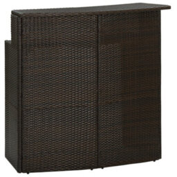 Berkfield Garden Bar Table Brown 120X55X110 Cm Poly Rattan