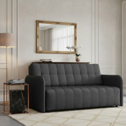 Viva Grand Iv Sofa Bed With Storage And Wooden Legs, Wavy Springs, Sleep Function Size 165X98X85 Cm Graphite