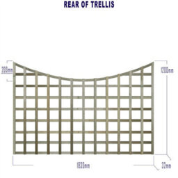 Premier Garden Supplies Concave Top Wooden Trellis Panel 6Ft X 4Ft (3 Pack) Standard Square Lattice Fencing Screen Divider For Climbing Plant Support - thumbnail 8