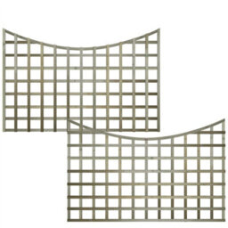 Premier Garden Supplies Concave Top Wooden Trellis Panel 6Ft X 4Ft (3 Pack) Standard Square Lattice Fencing Screen Divider For Climbing Plant Support - thumbnail 3