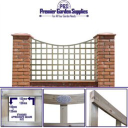 Premier Garden Supplies Concave Top Wooden Trellis Panel 6Ft X 4Ft (3 Pack) Standard Square Lattice Fencing Screen Divider For Climbing Plant Support - thumbnail 5