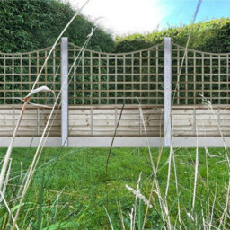 Premier Garden Supplies Concave Top Wooden Trellis Panel 6Ft X 4Ft (3 Pack) Standard Square Lattice Fencing Screen Divider For Climbing Plant Support - thumbnail 6
