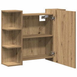 Berkfield Bathroom Mirror Cabinet Artisan Oak 80X20.5X64 Cm Engineered Wood - thumbnail 7