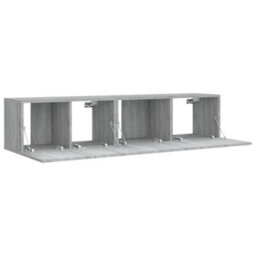 Berkfield Modern 2 Piece Tv Cabinet Set Grey Sonoma Engineered Wood - thumbnail 4