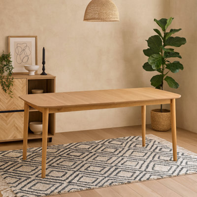 Wyld Haus Novi Sad Natural Oak Extending Rectangular Dining Table - Seats 6 - image 1