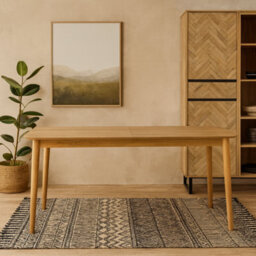 Wyld Haus Novi Sad Natural Oak Extending Rectangular Dining Table - Seats 6 - thumbnail 2