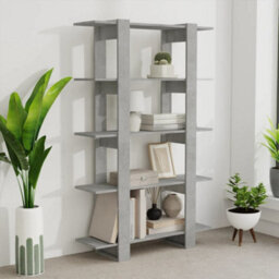 Berkfield Book Cabinet/room Divider Concrete Grey 100X30X160 Cm - thumbnail 6