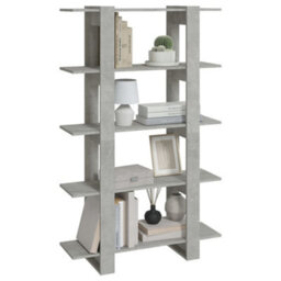 Berkfield Book Cabinet/room Divider Concrete Grey 100X30X160 Cm - thumbnail 5