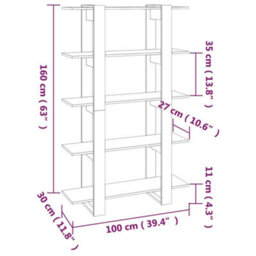 Berkfield Book Cabinet/room Divider Concrete Grey 100X30X160 Cm - thumbnail 7