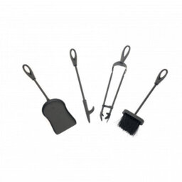 Oypla Heavy Duty Steel Fireplace 5 Piece Companion Set With Poker, Shovel, Tongs & Brush - thumbnail 6
